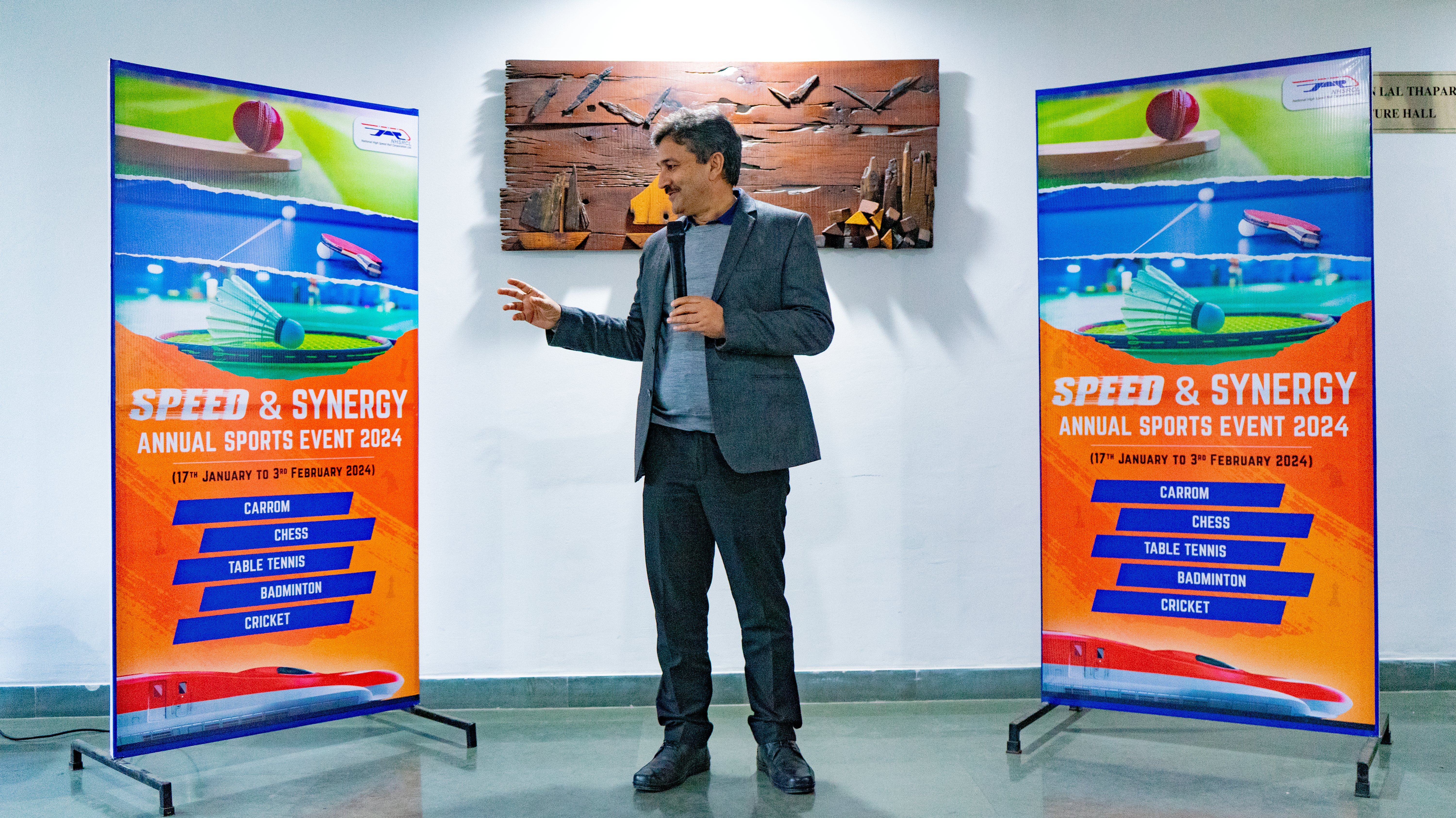 Team gathered at the _Speed and Synergy_ Annual Sports event 2024, inaugrated by Managing Director Shri Anjum Pervez